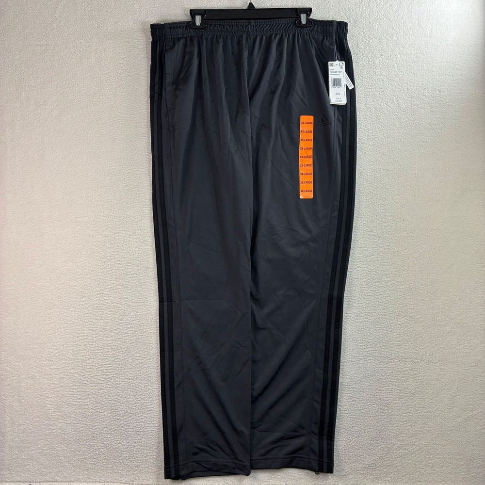 Adidas Trico Sweatpants Men 2XL Gray Black Baggy Track Pants Ankle Zip Y2K NWT